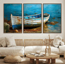 Vintage Boat on Tranquil Waters | Coastal Wall Art for