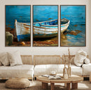 Vintage Boat on Tranquil Waters | Coastal Wall Art for