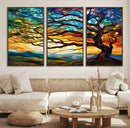 Vibrant Mosaic Tree of Life Wall Art | Stained Glass Style