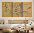 Middle Earth Map Canvas Wall Art – Vintage Fantasy Map