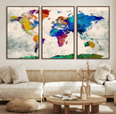 World Map Canvas Print – Framed Travel Map Wall Art for by MyGreatCanvas | Canvas Wall Art Prints | Photo Prints & Wall Decor