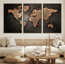 World Map Canvas Print – Framed Travel Map Wall Art for