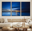 Blue Sunset Ocean Canvas Wall Art Print – Serene Coastal by MyGreatCanvas | Canvas Wall Art Prints | Photo Prints & Wall Decor