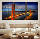 Large Wall Art San Francisco Canvas Print - Wonderful Golden