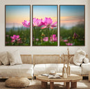Pink Flower on the Mountain Canvas Print, Framed Pink Flower