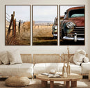 Old Rustic Classic Car Wall Art Canvas Print