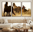 Horses and Cowboys Wall Art Canvas Print by MyGreatCanvas | Canvas Wall Art Prints | Photo Prints & Wall Decor