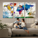 World Map Canvas Print – Framed Travel Map Wall Art for by MyGreatCanvas | Canvas Wall Art Prints | Photo Prints & Wall Decor
