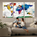 World Map Canvas Print – Detailed Map of the World Wall Art
