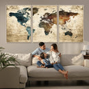 World Map Canvas Print – Detailed Map of the World Wall Art by MyGreatCanvas | Canvas Wall Art Prints | Photo Prints & Wall Decor