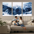Abstract Blue Mountain Canvas Wall Art – Modern Triptych by MyGreatCanvas | Canvas Wall Art Prints | Photo Prints & Wall Decor