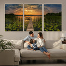 Lake and Flower Wall Art Canvas Print