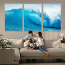 Big Ocean Surfing Wave Wall Art Canvas Print