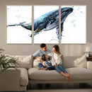 Watercolor Whale Wall Art Canvas Print by MyGreatCanvas | Canvas Wall Art Prints | Photo Prints & Wall Decor