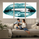 Blue Lips Wall Art Canvas Print