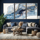 Abstract Art Print - Blue Abstract Canvas Wall Art Print