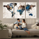 World Map Canvas Print – Framed Travel Map Wall Art for by MyGreatCanvas | Canvas Wall Art Prints | Photo Prints & Wall Decor