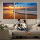 Sunset and Beach at Night Wall Art Canvas Print