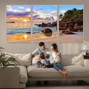 Tropical Island Beach Sunset Canvas Print