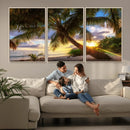 Tropical Island Sunset on the Beach Palms Wall Art Canvas by MyGreatCanvas | Canvas Wall Art Prints | Photo Prints & Wall Decor