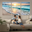 Sunset Beach Waves Canvas Wall Art – 5-Panel Ocean Sunset by MyGreatCanvas | Canvas Wall Art Prints | Photo Prints & Wall Decor