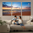 Serene Ocean Sunset Canvas Print, Golden Hour Beach Wall