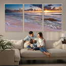 Sea Ocean Sunset Beach Wall Art Canvas Print