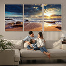 Golden Hour Beach Sunset Canvas Triptych, Ocean Waves and by MyGreatCanvas | Canvas Wall Art Prints | Photo Prints & Wall Decor