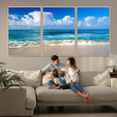 Tropical Beach 3-Panel Canvas Wall Art – Serene Ocean Waves