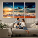 Golden Hour Sunset Over Ocean Waves Wall Art Canvas Print | by MyGreatCanvas | Canvas Wall Art Prints | Photo Prints & Wall Decor