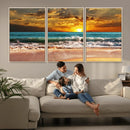 Golden Sunset Beach Canvas Wall Art – Triptych Seascape by MyGreatCanvas | Canvas Wall Art Prints | Photo Prints & Wall Decor