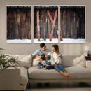 Vintage Ski Gear Canvas Print, Vintage Ski Gear Against
