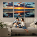 Beach Sunset Print - Stunning Ocean Canvas Artwork with