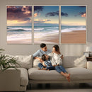 Cloudy Weather Beach Sunset Canvas Print | Sunrise Wall Art