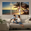 Sunset Palm Trees Wall Art Canvas Print