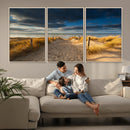 Ocean Beach Dark Clouds Wall Art Canvas Print