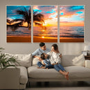 Palm Tree Sunset On The Beach Wall Art Canvas, Framed Palm by MyGreatCanvas | Canvas Wall Art Prints | Photo Prints & Wall Decor