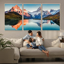Landscape Mountain and Lake View Wall Art Canvas Print
