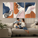 Boho Wall Art Canvas Print Set Mid-Century Prints Bohemian