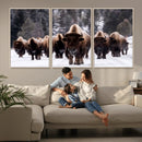Bison Wall Art Canvas Print- Bison Herd Canvas Wall Art –