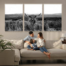 Black and White Highland Cow Canvas Wall Art, Longhorn by MyGreatCanvas | Canvas Wall Art Prints | Photo Prints & Wall Decor