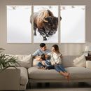 Bison Winter Wall Art Canvas Print For Farmhouse Decor