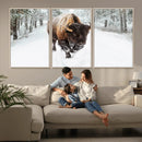 Bison Wall Art Canvas Print For Farmhouse, Animal Canvas