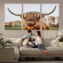 Highland Cow Animal Scottish Cattle Art Print Farmhouse Wall