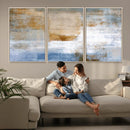 Blue Multi Panel Abstract Wall Art Canvas, Abstract Blue and