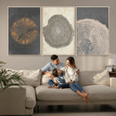 Boho Tree Ring Wall Art, Modern Minimalist Wood Grain