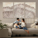 Tree Ring Wall Art Triptych, Rustic Wood Ring Canvas Print,