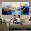 Navy Blue Abstract Wall Art Canvas Print