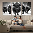 American Bison Art | Buffalo Herd Wall Art Canvas Print, BW by MyGreatCanvas | Canvas Wall Art Prints | Photo Prints & Wall Decor