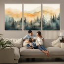 Abstract Forest Print - Mountain Wall Art | Autumn Landscape